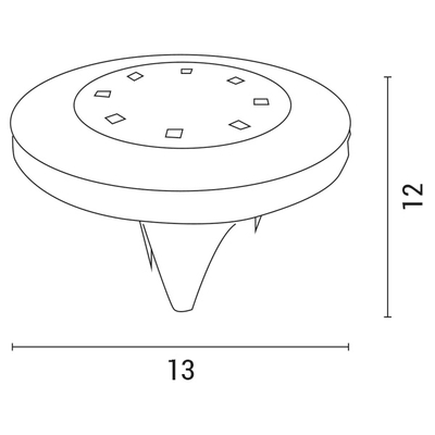 ΗΛΙΑΚΟ ΦΩΤΙΣΤΙΚΟ ΚΗΠΟΥ ΚΑΡΦΩΤΟ Φ120X130mm 4000Κ ARTE ILLUMINA