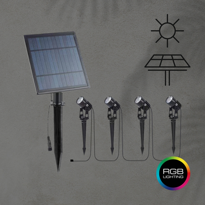 ΑΠΛΙΚΑ ΑΛΟΥΜΙΝΙΟΥ ΜΕ ΗΛΙΑΚΟ PANEL ΚΑΡΦΩΤΗ 2.4W, 240LM 4000K RGB ARTE ILLUMINA