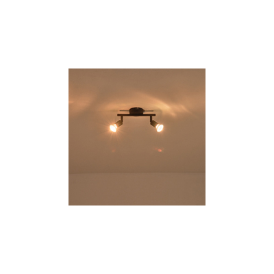 ΣΠΟΤ ΚΙΝΗΤΟ 2ΦΩΤΟ ΜΕΤΑΛΛΙΚΟ Max 7W 2XGU10 220X80X125mm ΜΑΥΡΟ ARTE ILLUMINA VORRAS