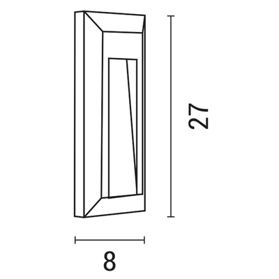 ΑΠΛΙΚΑ ΤΟΙΧΟΥ LED SLIM 1W IP65 220-240V 3000K 80X200X27mm ΛΕΥΚΟ PRO ARTE ILLUMINA