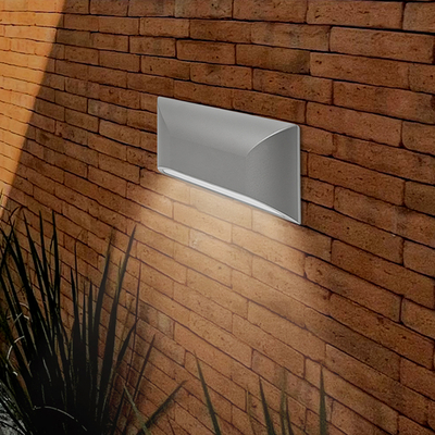 ΑΠΛΙΚΑ ΤΟΙΧΟΥ LED SLIM 6W IP65 220-240V 4000K 220X51X113mm ΓΚΡΙ PRO ARTE ILLUMINA