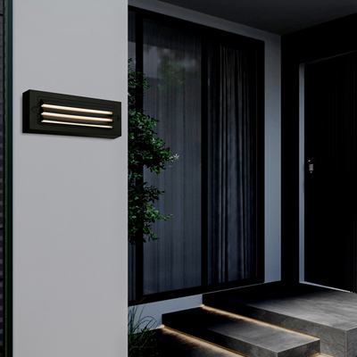 ΦΩΤΙΣΤΙΚΟ ΤΟΙΧΟΥ ΜΕ ΓΡΙΛΙΕΣ LED 6W 255X42X90 3CCT IP65 ΜΑΥΡΟ ARTE ILLUMINA SENARIO