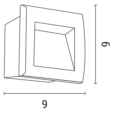 ΦΩΤΙΣΤΙΚΟ ΧΩΝΕΥΤΟ LED 3W IP54 220-240V 90X90X70mm ΓΡΑΦΙΤΗ PRO ARTE ILLUMINA