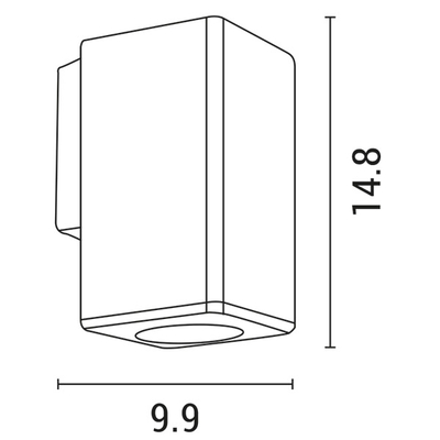 ΑΠΛΙΚΑ ΤΟΙΧΟΥ ΤΕΤΡΑΓΩΝΗ DOWN ΠΛΑΣΤΙΚΗ GU10 ΓΚΡΙ ARTE ILLUMINA