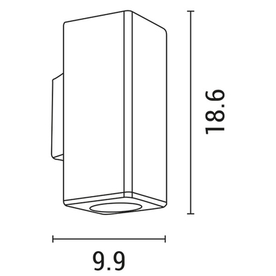 ΑΠΛΙΚΑ ΤΟΙΧΟΥ ΤΕΤΡΑΓΩΝΗ UP-DOWN ΠΛΑΣΤΙΚΗ GU10 ΜΑΥΡΗ ARTE ILLUMINA