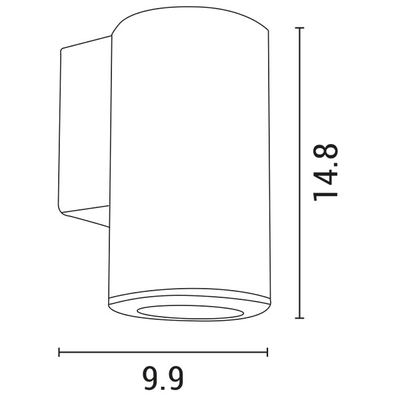 ΑΠΛΙΚΑ ΤΟΙΧΟΥ ΣΤΡΟΓΓΥΛΗ DOWN ΠΛΑΣΤΙΚΗ GU10 ΜΑΥΡΗ ARTE ILLUMINA