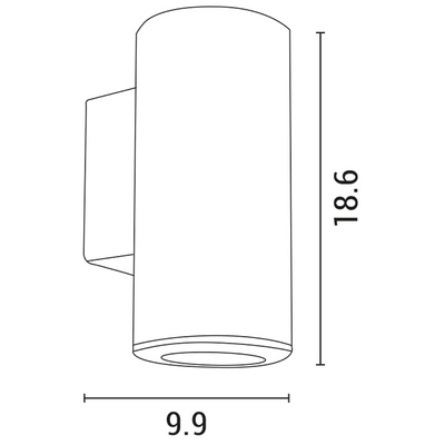 ΑΠΛΙΚΑ ΤΟΙΧΟΥ ΣΤΡΟΓΓΥΛΗ UP-DOWN ΠΛΑΣΤΙΚΗ GU10 ΛΕΥΚΗ ARTE ILLUMINA