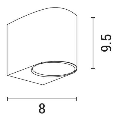 ΑΠΛΙΚΑ ΤΟΙΧΟΥ DOWN ΟΒΑΛ GU10 IP54 ΓΡΑΦΙΤΗΣ ARTE ILLUMINA