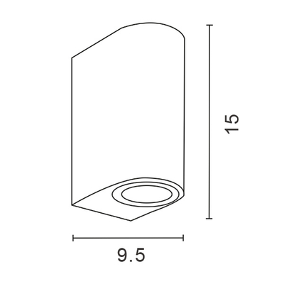 ΑΠΛΙΚΑ ΤΟΙΧΟΥ UP-DOWN ΟΒΑΛ GU10 IP54 ΜΑΥΡΗ ARTE ILLUMINA