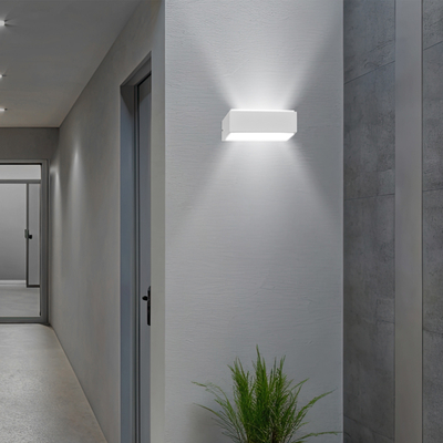 ΑΠΛΙΚΑ ΤΟΙΧΟΥ ΑΛΟΥΜΙΝΙΟΥ LED UPDOWN ΤΕΤΡΑΓΩΝΗ 10W ΛΕΥΚΗ ARTE ILLUMINA NIKITA