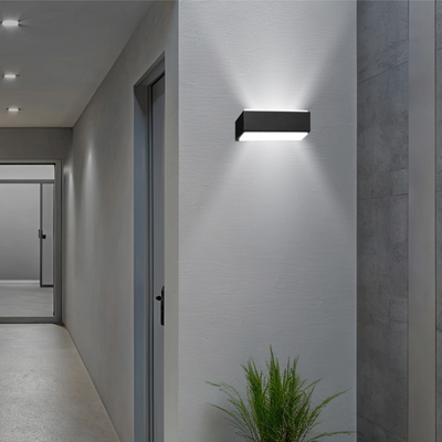 ΑΠΛΙΚΑ ΤΟΙΧΟΥ ΑΛΟΥΜΙΝΙΟΥ LED UPDOWN 10W ΜΑΥΡΗ ARTE ILLUMINA NIKITA