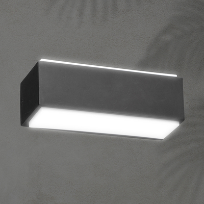 ΑΠΛΙΚΑ ΤΟΙΧΟΥ ΤΕΤΡΑΓΩΝΗ ΑΛΟΥΜΙΝΙΟΥ LED UPDOWN 10W ΓΡΑΦΙΤΗΣ ARTE ILLUMINA NIKITA