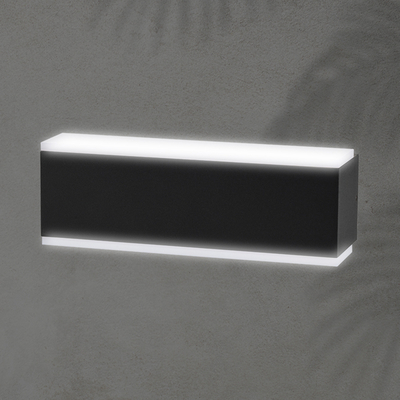 ΑΠΛΙΚΑ ΤΟΙΧΟΥ ΑΛΟΥΜΙΝΙΟΥ LED UPDOWN ΤΕΤΡΑΓΩΝΗ 10W ΜΑΥΡΗ ARTE ILLUMINA  NIKITA