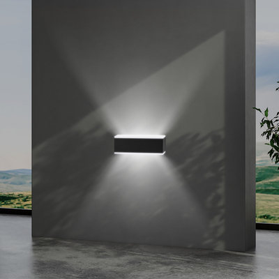 ΑΠΛΙΚΑ ΤΟΙΧΟΥ ΑΛΟΥΜΙΝΙΟΥ LED UPDOWN ΤΕΤΡΑΓΩΝΗ 10W ΜΑΥΡΗ ARTE ILLUMINA  NIKITA