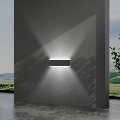 ΑΠΛΙΚΑ ΤΟΙΧΟΥ ΤΕΤΡΑΓΩΝΗ ΑΛΟΥΜΙΝΙΟΥ LED UPDOWN 10W ΓΡΑΦΙΤΗΣ ARTE ILLUMINA NIKITA