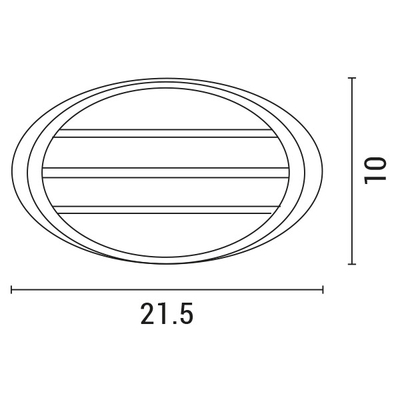 ΑΠΛΙΚΑ ΤΟΙΧΟΥ OBAΛ ΑΛΟΥΜΙΝΙΟΥ ΜΑΥΡH ΜΕ ΓΡΙΛΙΕΣ ARTE ILLUMINA