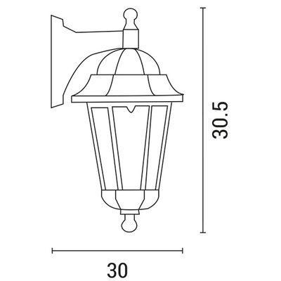 ΑΠΛΙΚΑ ΤΟΙΧΟΥ ΑΛΟΥΜΙΝΙΟΥ ΕΞΑΓΩΝΗ ΜΠΡΟΝΖΕ ΠΡΟΣ ΤΑ ΚΑΤΩ E27 ARTE ILLUMINA