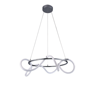InLight Κρεμαστό φωτιστικό LED 60W 3000K από χρώμιο μέταλλο και σωλήνα σιλικόνης D:60cm (6017-B-CH)