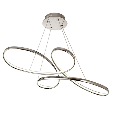 InLight Κρεμαστό φωτιστικό LED 56W 3CCT (by switch) από αλουμίνιο σε χρώμιο απόχρωση D:100cm (6151-CH)