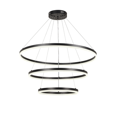 InLight Κρεμαστό φωτιστικό LED 100W 3CCT (by switch on base) D:60cm (6095-A-Black)