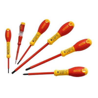 Κατσαβίδια FATMAX με μόνωση 1000V VDE σετ 6 τεμ. 4 ίσια (2,5x50, 3,5x75, 5.5x150, 3x64) και 2 pozi (1x100, 2x125) και 1 δοκιμαστικό / 0-65-443