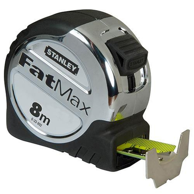 Μέτρο πλαστικό χρωμέ FATMAX XL BLADE ARMOR με λάμα 32mm - 8m σε blister, δεν σπάει ως  4m / 0-33-892