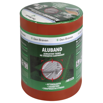 Ασφαλτική ταινία 6τεμ. ALUBAND 5cmx10m κεραμιδί με επένδυση αλουμινίου, με αντοχή στην υγρασία, το νερό και την ηλιακή ακτινοβολία, ενδείκνυται για γρήγορες στεγανοποιήσεις και επισκευές αρμών χωρίς αστάρι / 20042100