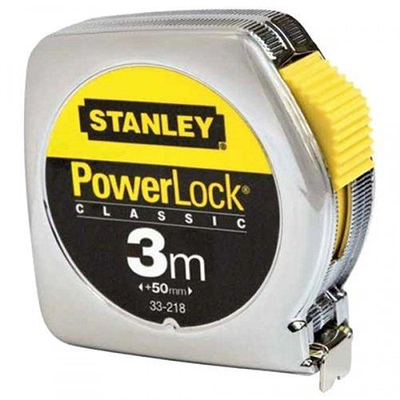 Μέτρο POWERLOCK με κέλυφος ABS και λάμα 13mm - 3m. Επίστρωση λάμας από πολυεστέρα Mylar για προστασία από τη φθορά: 10πλάσιος χρόνος ζωής σε σύγκριση με τις κλασικές λάμες. Επιχρωμιωμένο ατσάλινο κέλυφος. Κλιπ ζώνης. / 1-33-238