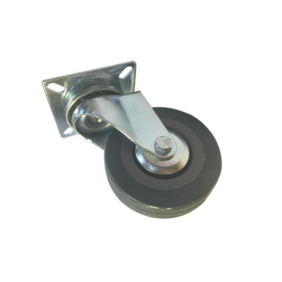 Ρόδα γκρι περιστρεφόμενη 65x21mm, ύψος 90mm, αντοχή 40Kg, διαστάσεις πλάκας 65x65mm / 610065