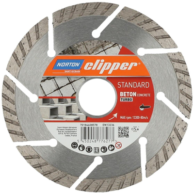Δίσκος διαμαντέ μπετού STANDARD BETON TURBO 125X22,23mm χρήση σε μπετόν και οπλισμένο μπετόν. Ξηρής κοπής. / 70184608579