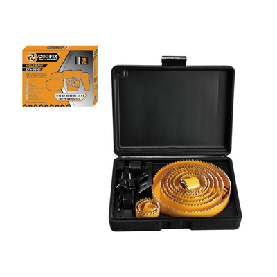 Ποτηροτρύπανα σετ 6τεμ. 4 ποτηροτρύπανα (19,22,28,32,38,44,54,64,76,89,102,127mm), 2 αντάπτορες, 1 τρυπάνι οδηγός. / CFA-33101