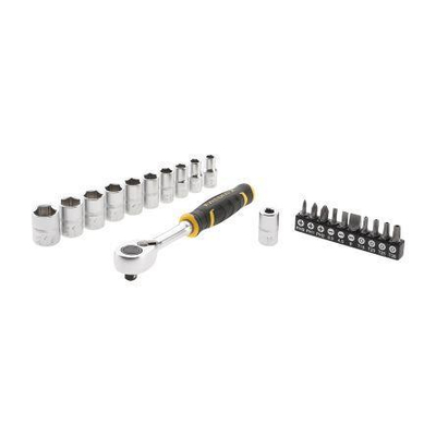 Σετ καρυδάκια 1/4" 22 τεμ. με 10 καρυδάκια (5,6,7,8,9,10,11,12,13,14mm), βάση τοποθέτησης, 1 αντάπτορα μύτης και 10 μύτες PHO,PH1,PH2 ίσιες 3,5, 4,8mm και torx T15,20,25,30 / FMMT82679-0