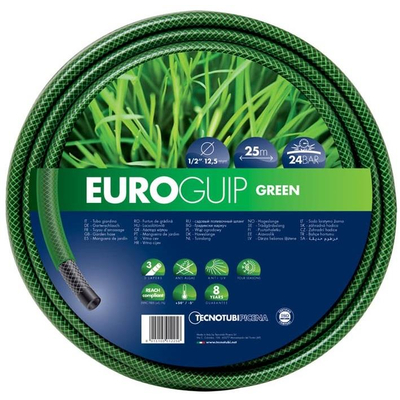 Λάστιχο EURO GUIP GREEN με 3 στρώσεις και πίεση ως 24Bar 1/2" No15m / EURO-1/2X15