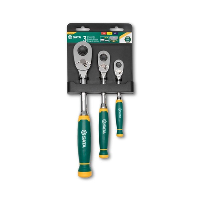 Καστάνια σετ 3τεμ. 1/4", 3/8" και 1/2" comfort grip 72δόντια / ST14901G