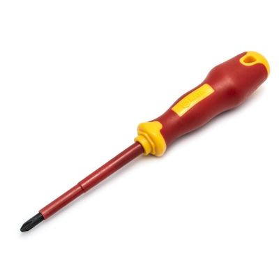Κατσαβίδι με μόνωση 1000V VDE phillips ph2Χ100mm. Πιστοποιημένο VDE
 Για χρήση σε περιοχές υψηλής τάσης, έως 1000 V εναλλασσόμενο
ρεύμα.
 Κατασκευασμένη από κράμα χάλυβα υψηλής απόδοσης για μέγιστη
αντοχή και διάρκεια ζωής
 Λαβή ανθεκτική στις κρούσεις με εργονομικό και ισχυρό σχήμα για
καλύτερη πρόσφυση.
 Κομψός σχεδιασμός λαβής για μέγιστη δύναμη, άνεση χρήστη και
καλύτερη πρόσβαση
 Ανθεκτική σε λάδια και διαλύτες λαβή, που εξασφαλίζει μεγαλύτερη
διάρκεια ζωής του εργαλείου
 Διαθέτει μαγνητική άκρη
 Η λαβή είναι σχεδιασμένη με "τρύπα περάσματος" για εύκολη
αποθήκευση / ST61223SC