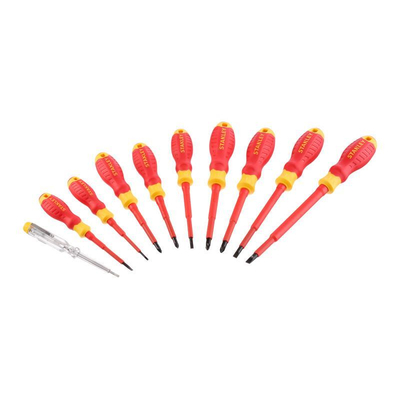 Κατσαβίδια CUSHION GRIP με μόνωση 1000V σετ 10 τεμ. 5 ίσια (2,5x75, 3,5x75, 4X100, 5,5x125, 6,5x150), 2 phillips (1x8, 2x100) και 2 pozi (1x80, 2x100) και 1 δοκιμαστικό / STHT60032-0