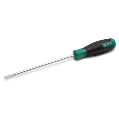 Κατσαβίδι με λαβή 2 υλικών Soft Grip ίσιο 6Χ38mm. Κατασκευασμένη από κράμα χάλυβα υψηλής απόδοσης για
μέγιστη αντοχή και διάρκεια ζωής
 Λαβή μαλακής πρόσφυσης από διπλό υλικό ανθεκτική στις
κρούσεις, που προσφέρει εργονομική και ισχυρή λαβή.
 Κομψός σχεδιασμός λαβής για μέγιστη δύναμη, άνεση χρήστη
και καλύτερη πρόσβαση
 Ανθεκτική σε λάδια και διαλύτες λαβή, που εξασφαλίζει
μεγαλύτερη διάρκεια ζωής του εργαλείου
 Ατσάλι κράματος χρωμίου-βαναδίου (Cr-V) για εξαιρετική
αντοχή και διάρκεια.
 Διαθέτει μαγνητική άκρη
 Ανταποκρίνεται ή υπερβαίνει τις προδιαγραφές ASME
B107.600 / ST63411SC