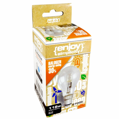 El200031 | a55 Halogen|52w(>70w)b22|2700k|840lm|{enjoysimplicity}™