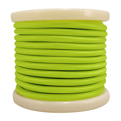 El330003 | Textile Cable 2x0.75mm²- Ρολό 10mt - Πρασινο Φωσφοριζε