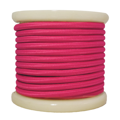 El330012 | Textile Cable 2x0.75mm²- Ρολλό 10mt – Μagenta