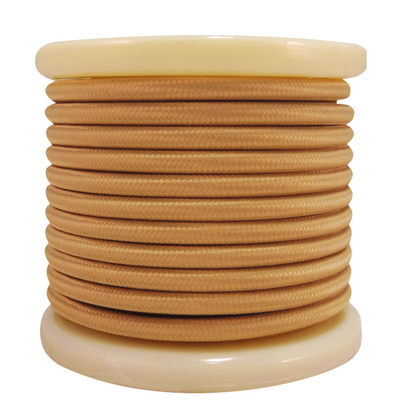 El330020 | Textile Cable 2x0.75mm²- Ρολλό 10mt - Μπεζ / Χρυσο