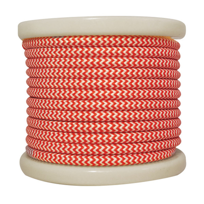 EL330029 |  Textile Cable 2x0.75mm²- ρολλό 10mt – Kόκκινο και Λευκό