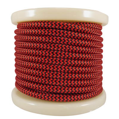 EL330034 | Textile Cable 2x0.75mm²- ρολλό 10mt – Kόκκινο Μαύρο