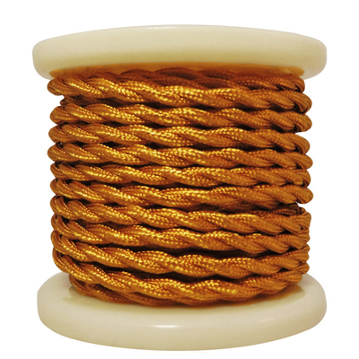 EL338003 | Textile Cable Τwist 2x0.75mm²- ρολλό 10mt – ΧΡΥΣΟ ΓΥΑΛΙΣΤΕΡΟ
