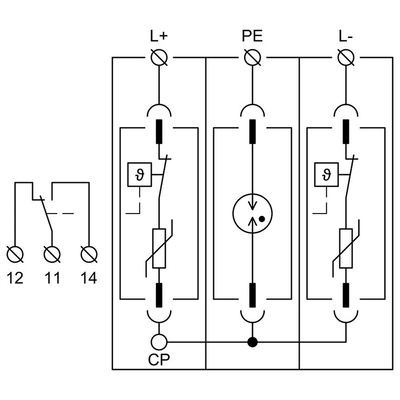 16371 | HLSA6,5 PV 1000 M S  |PV SPD T1+T2 ANTIKEΡΑΥΝΙΚΟ & ΑΠΑΓΩΓΟΣ ΥΠΕΡΤΑΣΕΩΝ ΓΙΑ ΦΩΤΟΒΟΛΤΑΙΚΑ |Hakel®