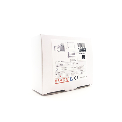 1683 | ΚΑΨ ΝΕΑΣ ΓΕΝΙΑΣ ΧΩΡΙΣ ΒΙΔΕΣ elvhx® ΓΙΑ ΑΓΩΓΟ 2.5 - 6mm² - 3 ΣΗΜΕΙΑ ΕΠΑΦΗΣ