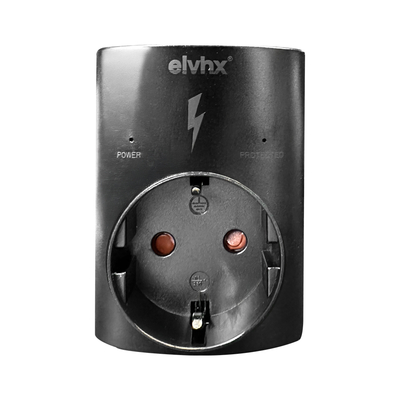 ELP38102 | ΑΝΤΑΠΤOΡ ΠΡΟΣΤΑΣΙΑΣ ΥΠΕΡΤΑΣΕΩΝmax3500W SCHUKO→1Θ SCHUKO IP20 ΜΑΥΡΟ