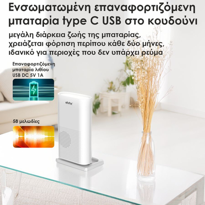 ELK31001 | ΑΣΥΡΜΑΤΟ ΗΛΕΚΤΡΟΝΙΚΟ ΚΟΥΔΟΥΝΙ ΜΕ ΜΠΟΥΤΟΝ