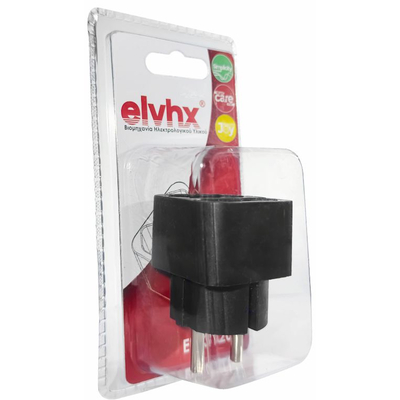 ELP31202 | ΑΝΤΑΠΤOΡΑΣ SCHUKO → 2Θ ΙΙ x16A max:1150W IP20 ΜΑΥΡΟ