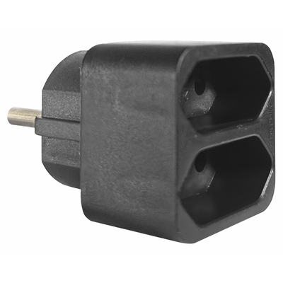 ELP31202 | ΑΝΤΑΠΤOΡΑΣ SCHUKO → 2Θ ΙΙ x16A max:1150W IP20 ΜΑΥΡΟ